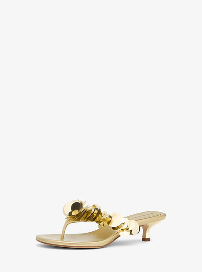 Loretta Sequin Embellished Metallic Sandal