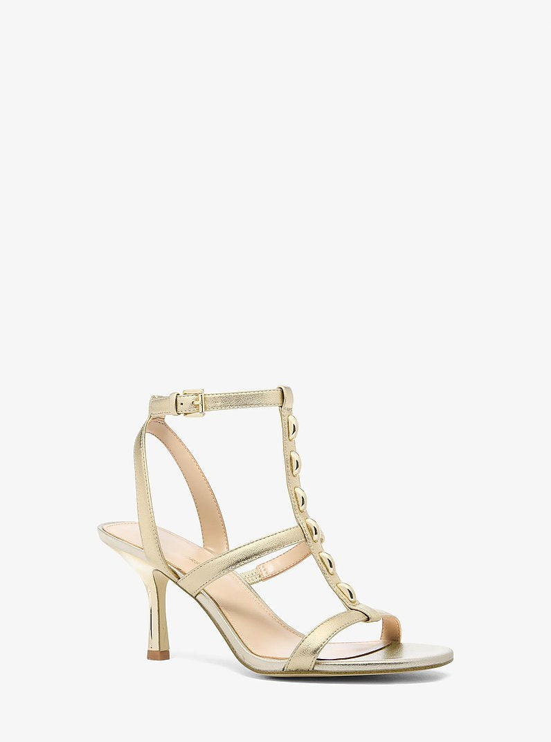 Nara Studded Metallic Leather Sandal
