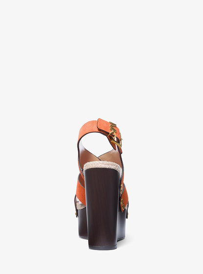 Raven Studded Suede Wedge Sandal