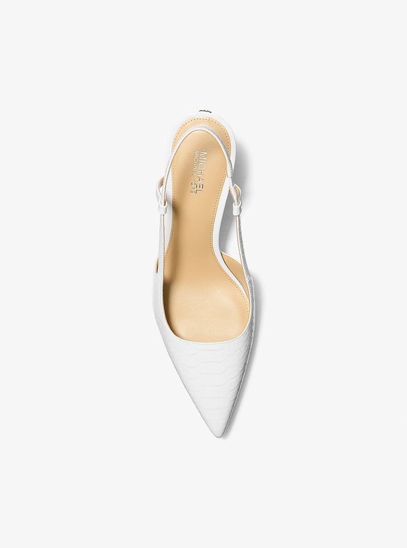 Alora Snake Embossed Leather Slingback Pump