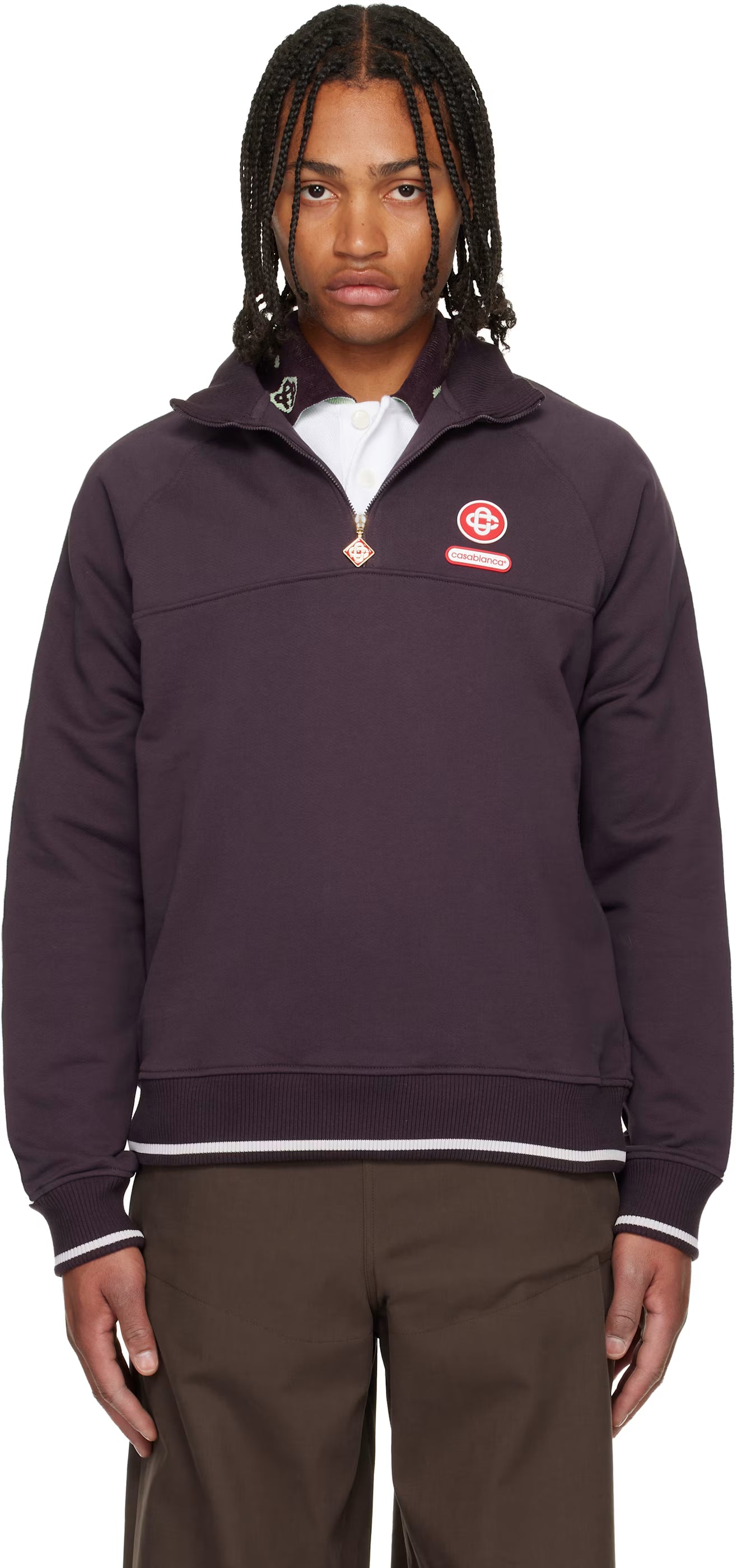 Burgundy Quarter Zip Laurel Sweatshirt