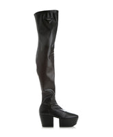 Prada Black Leather Platform Ankle Boots