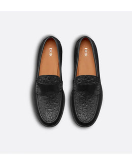 Dior Men's Black Homme Logo Embossed Loafers