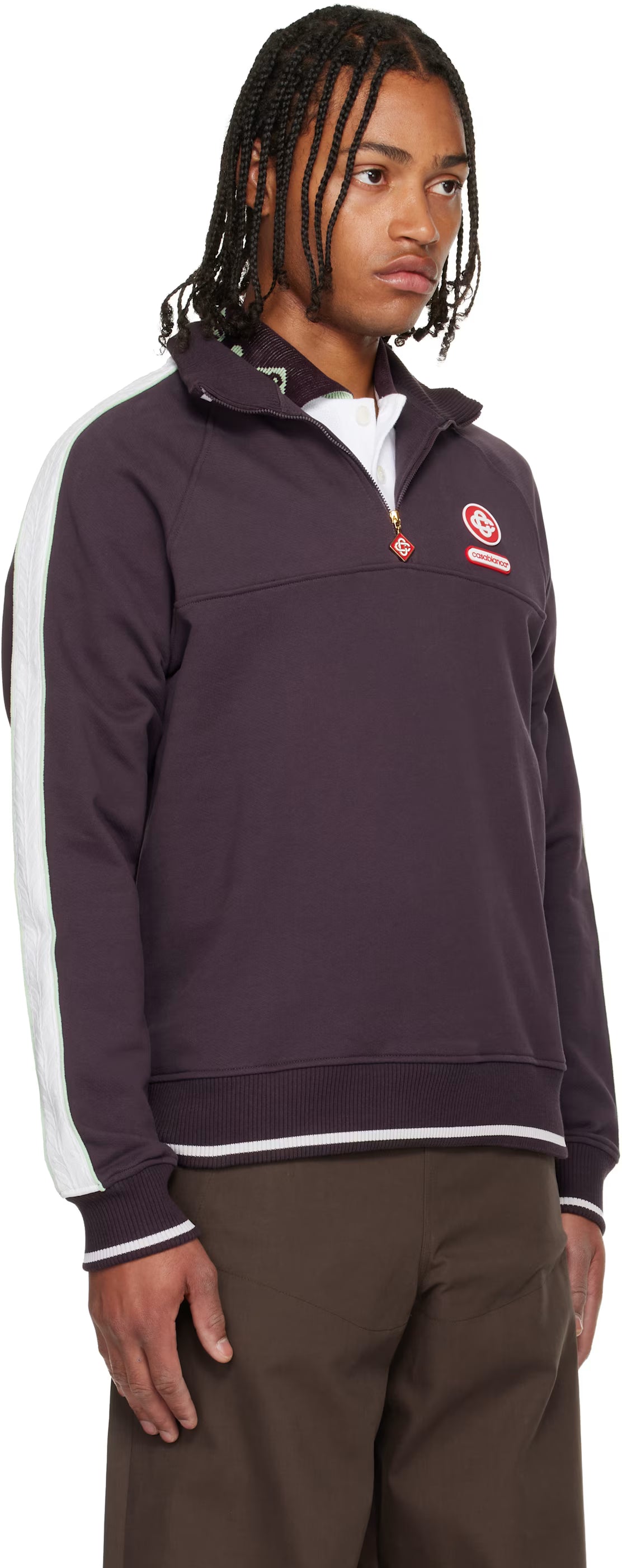 Burgundy Quarter Zip Laurel Sweatshirt