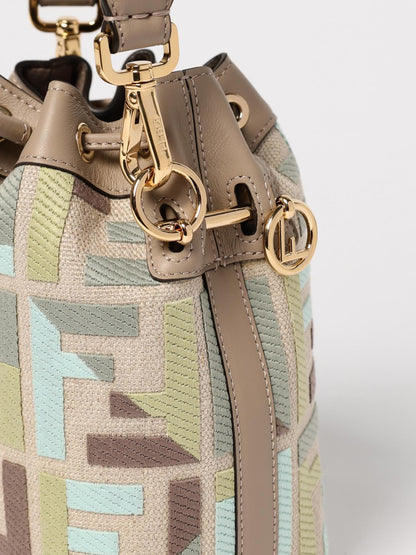 Borsa Mon Tresor Fendi in canvas e pelle con monogram FF jacquard