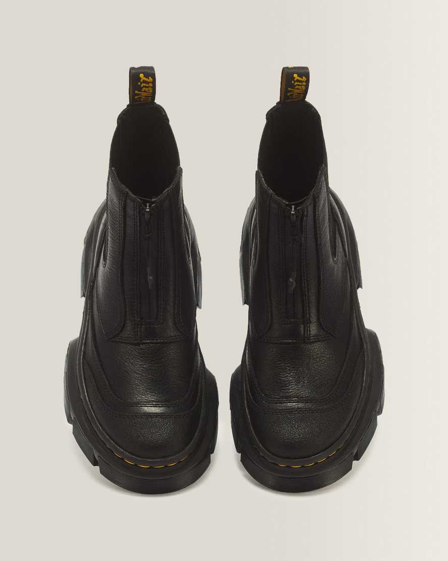 DMXL Zip Chelsea leather boots — Black