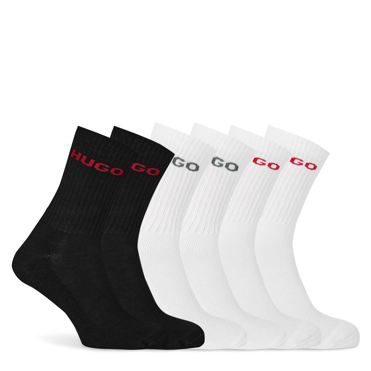 Men's Ribbed Logo 6-Pack Crew Socks