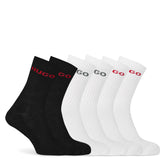 Men's Ribbed Logo 6-Pack Crew Socks