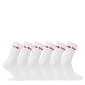 Men's Ribbed Logo 6-Pack Crew Socks