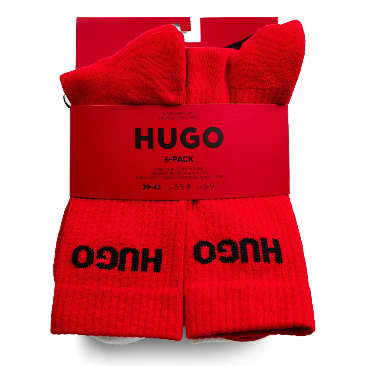 Men's Ribbed Logo 6-Pack Crew Socks