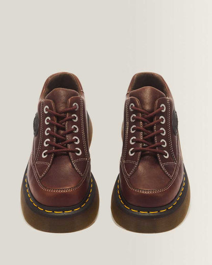 Buzz 5-eye Grizzly leather shoes — Dark Brown