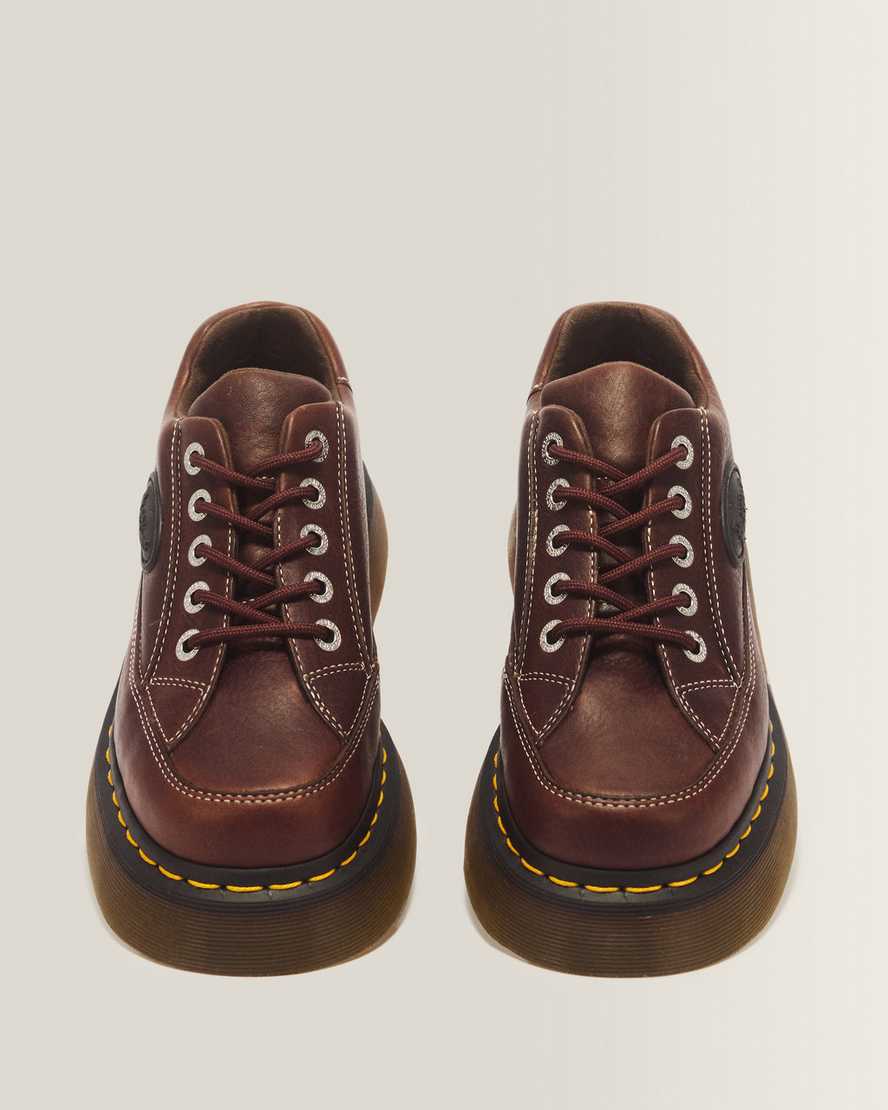 Buzz 5-eye Grizzly leather shoes — Dark Brown