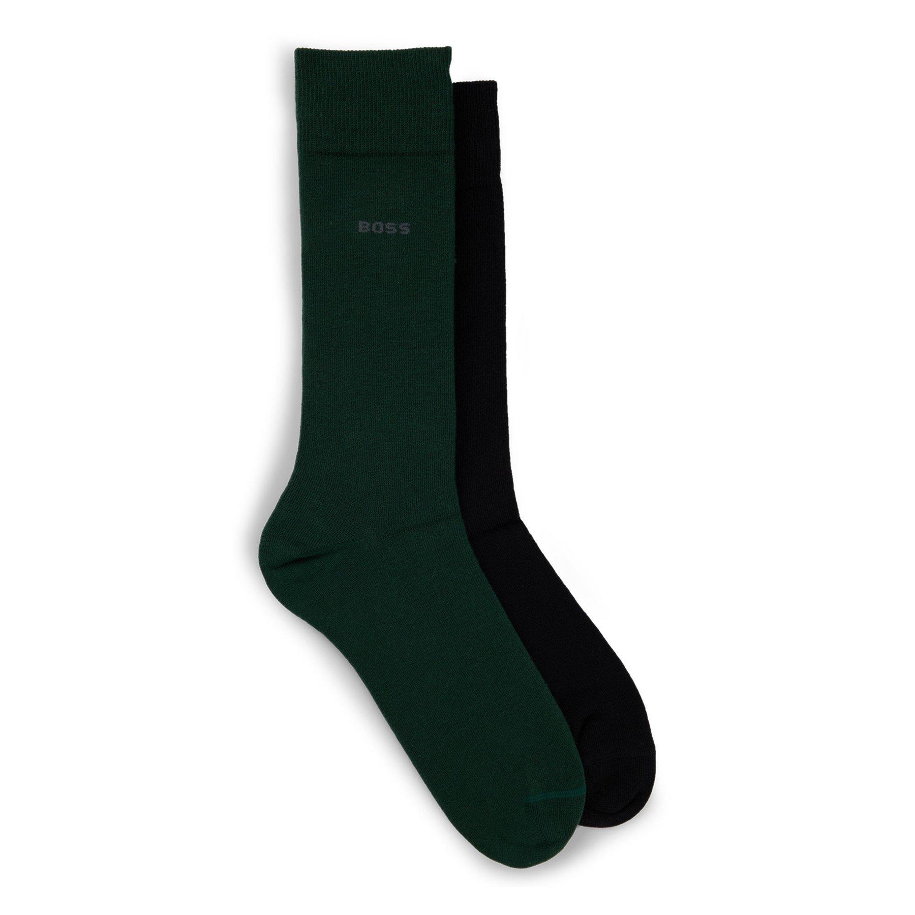 Men's 2 Pack Plain Crew Socks