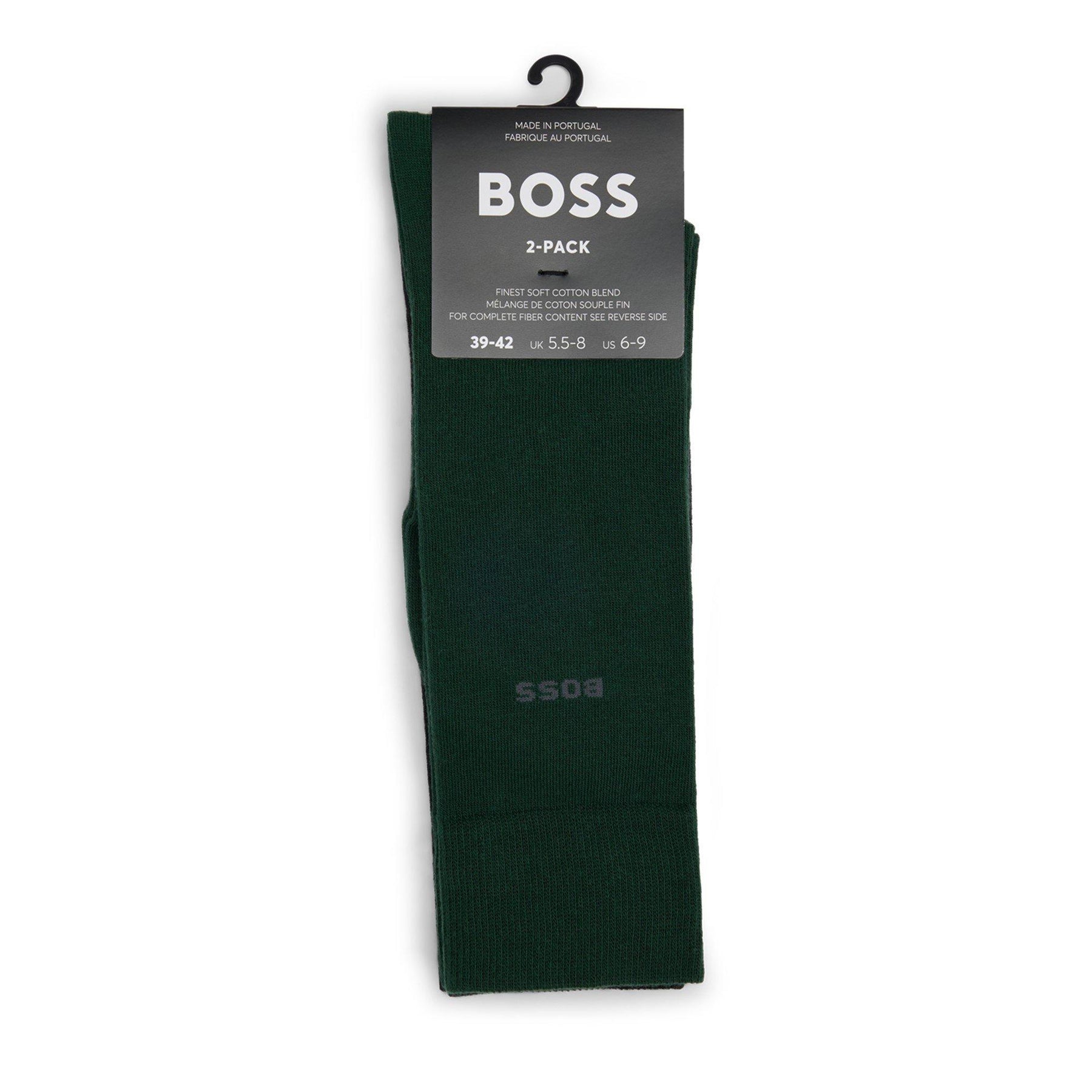 Men's 2 Pack Plain Crew Socks