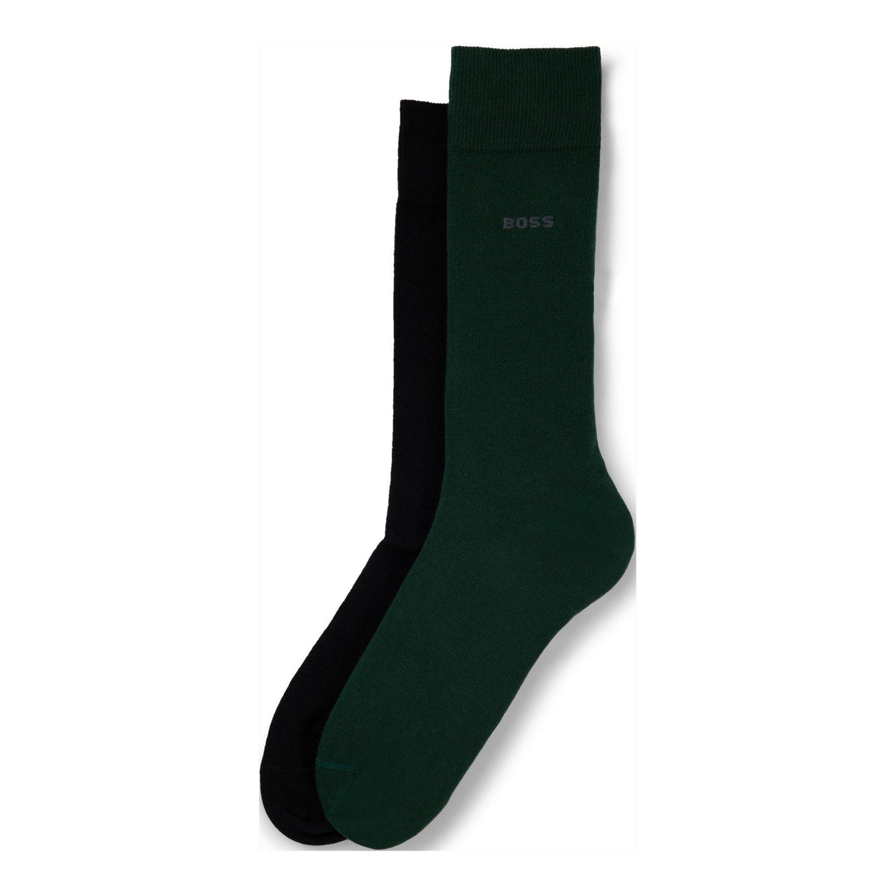 Men's 2 Pack Plain Crew Socks