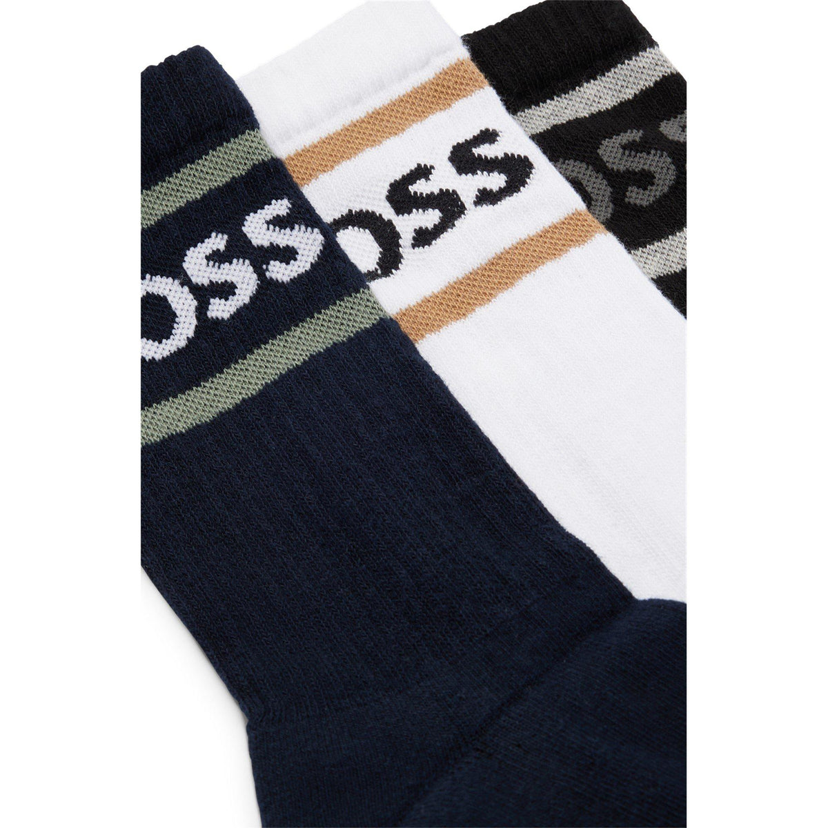 Rib Stripe Socks 3-Pack Mens