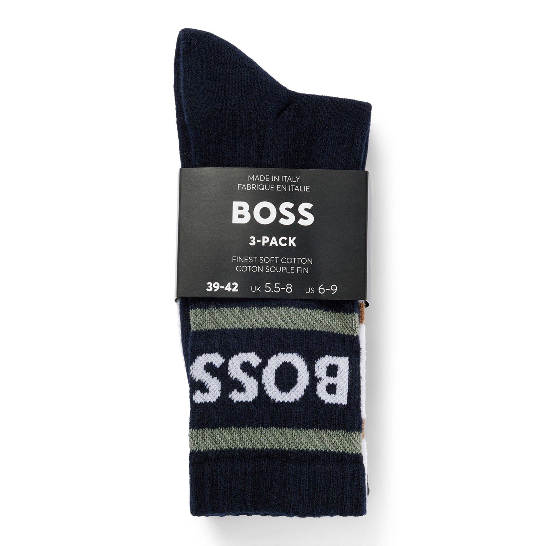 Rib Stripe Socks 3-Pack Mens