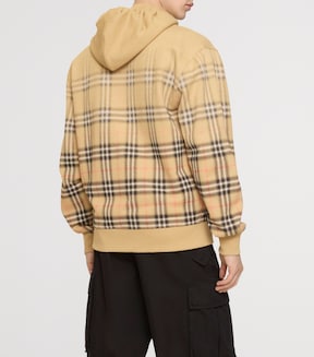 Cotton Gradient Check Hoodie