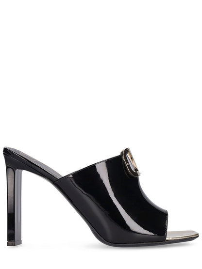 Valentino Garavani Valentino Garavani 100mm Vlogo patent leather sandals - Size: UK 3 Heels | Shop From The Mirage