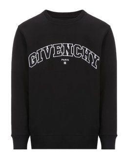 Givenchy Embroidered Logo Crewneck Sweatshirt in Black