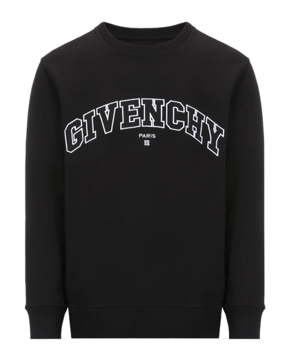 Givenchy Embroidered Logo Crewneck Sweatshirt in Black