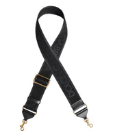 Black Solid Viscose Bag Shoulder Strap