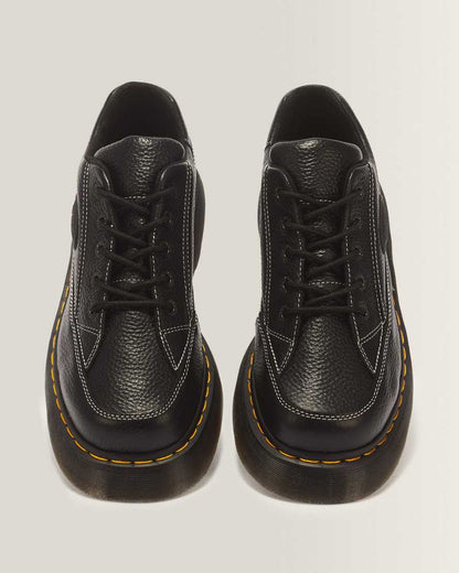 Buzz 5-eye Milled Nappa Leather Shoes — BLACK MILLED NAPPA