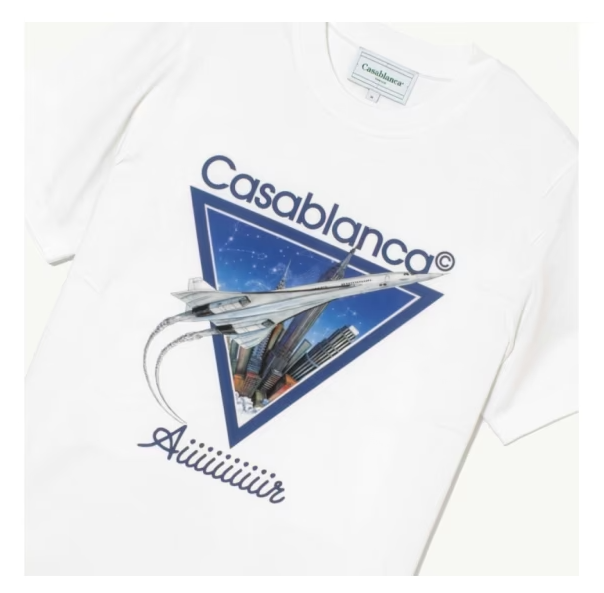 Casablanca White Air T-Shirt with Printed Logo