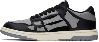 Black & Gray Skel-Top Low Sneakers