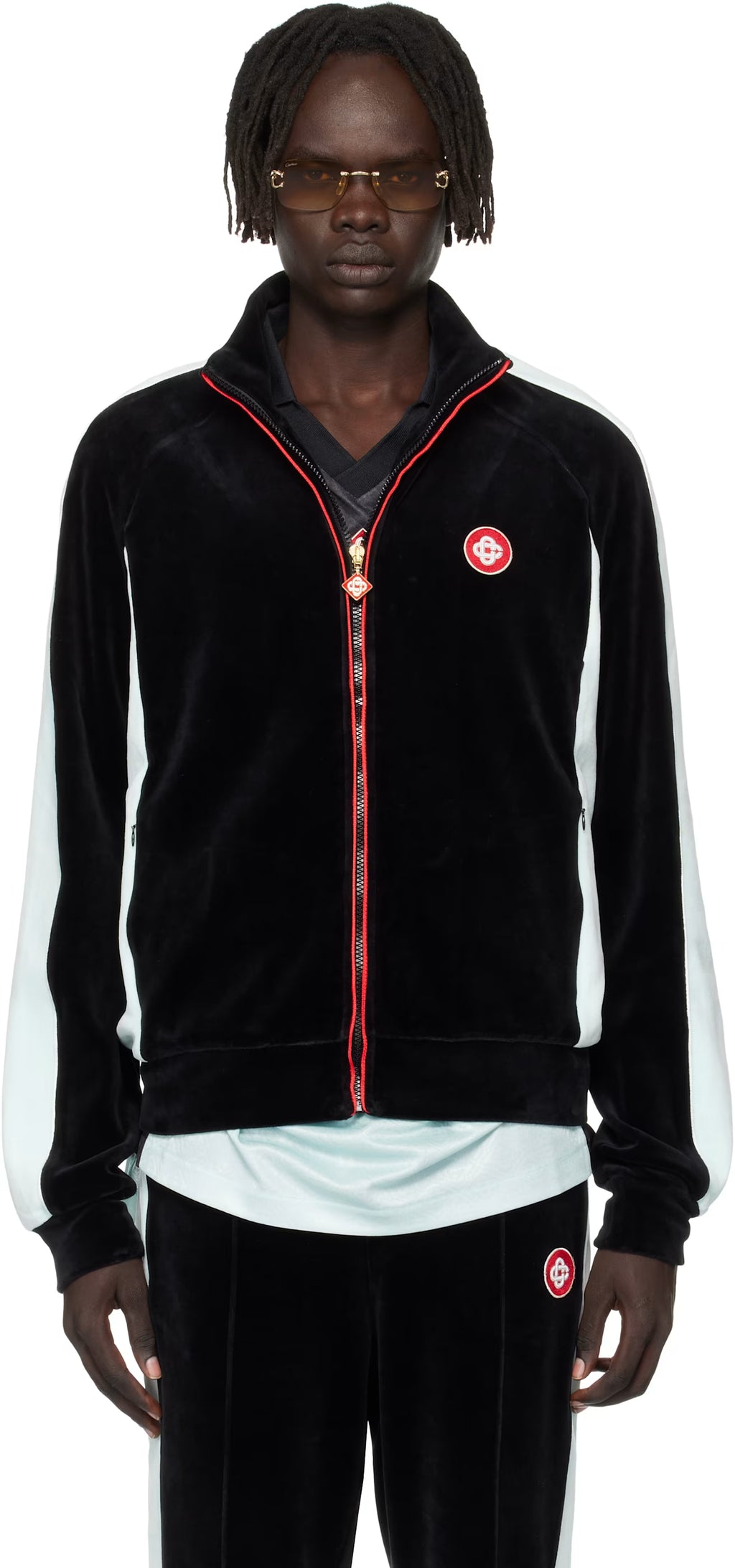 Black Velour Track Jacket