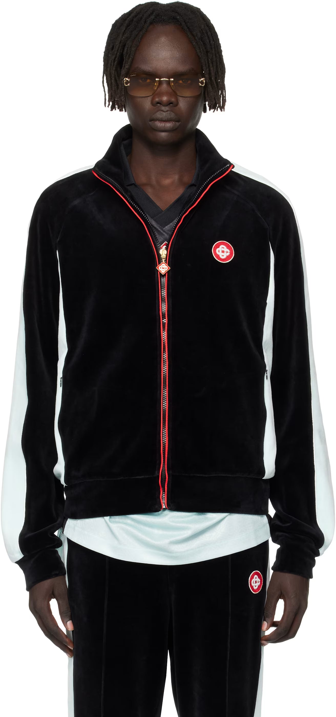 Black Velour Track Jacket