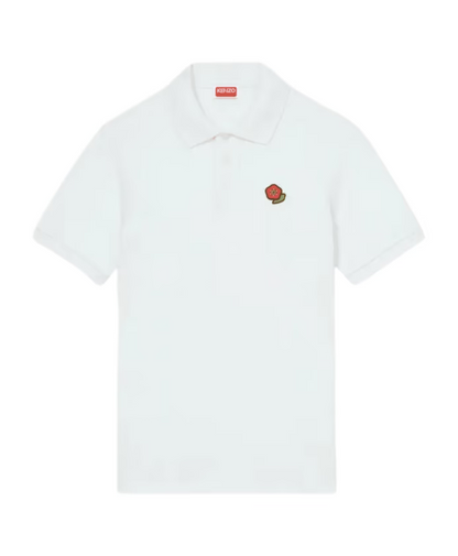 Kenzo Embroidered White Cotton Polo Shirt