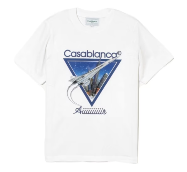 Casablanca White Air T-Shirt with Printed Logo