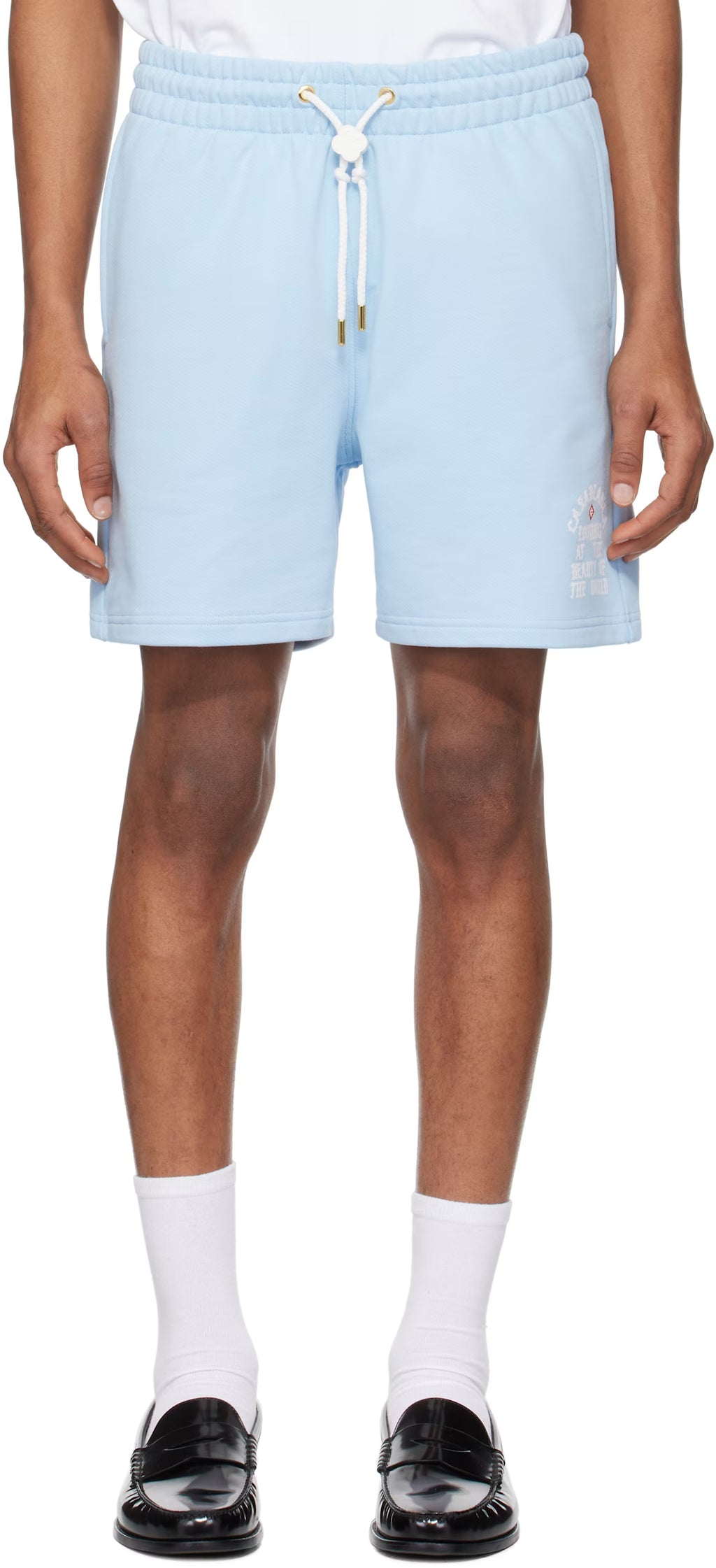Blue 'Beauty Of The World' Sweat Shorts
