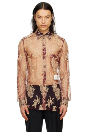 Dolce&Gabbana Burgundy Floral Shirt