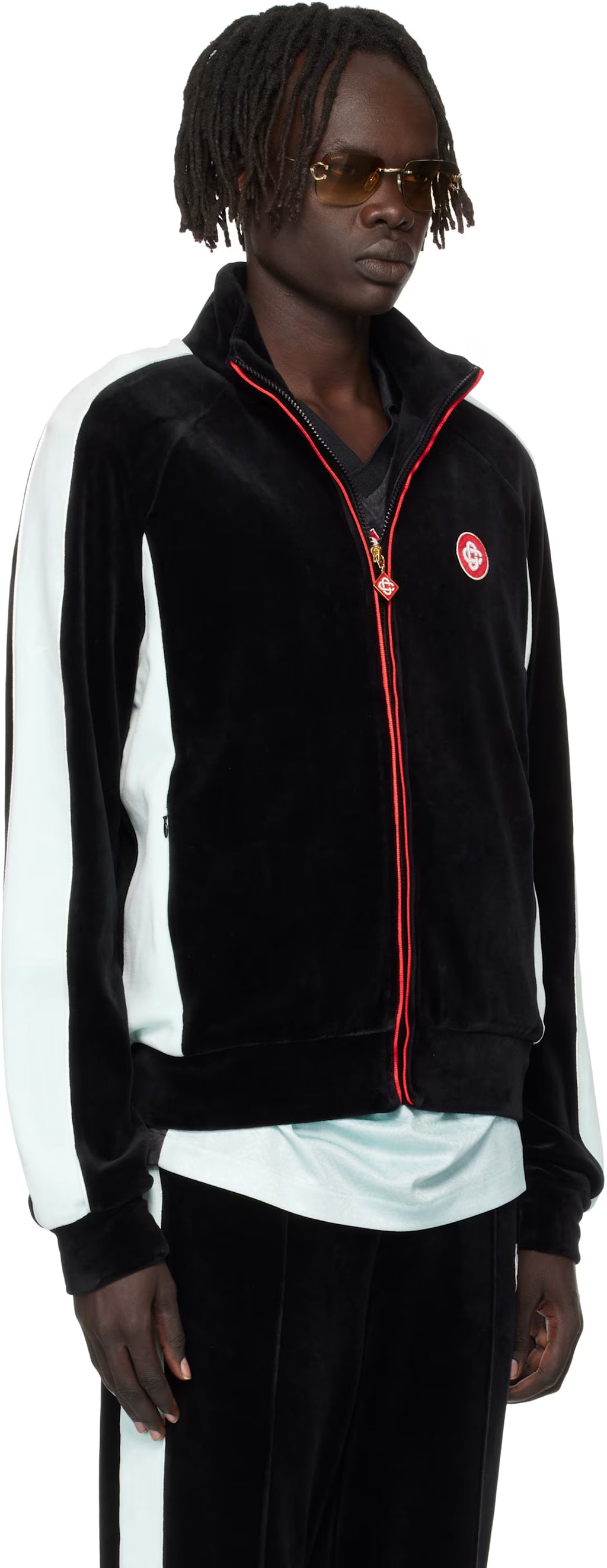 Black Velour Track Jacket