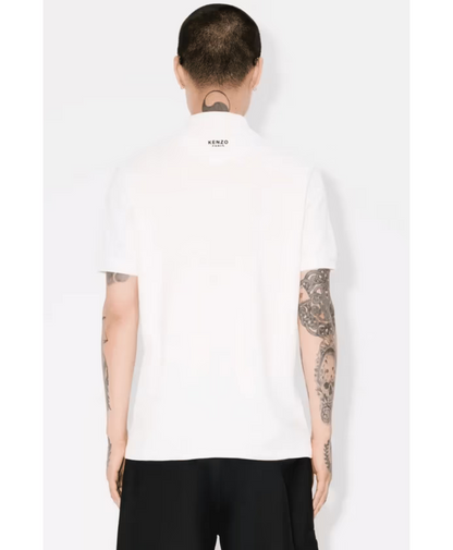 Kenzo Embroidered White Cotton Polo Shirt