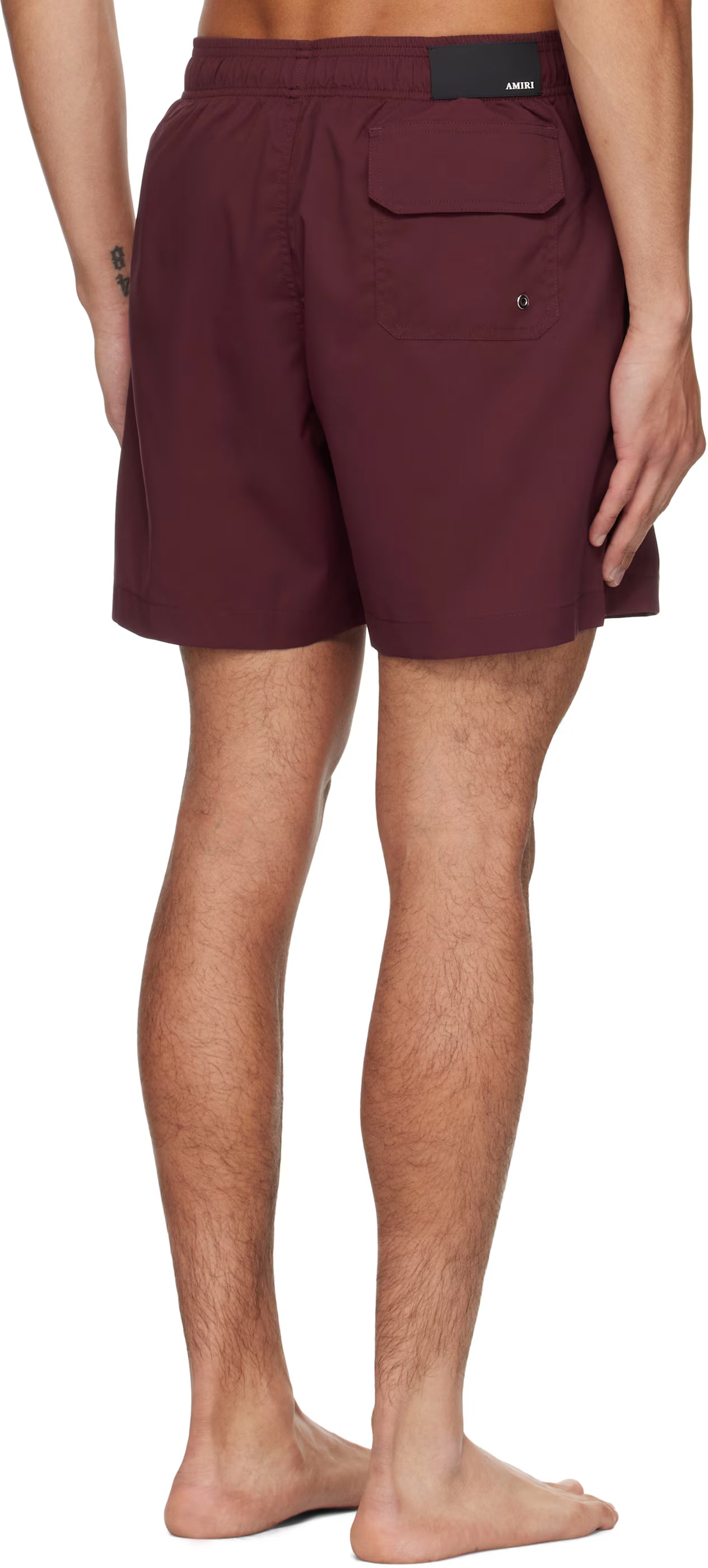 Burgundy 'Club Amiri' Swim Shorts