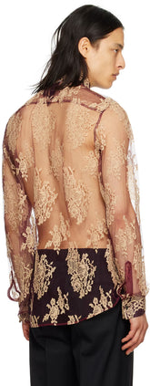Dolce&Gabbana Burgundy Floral Shirt
