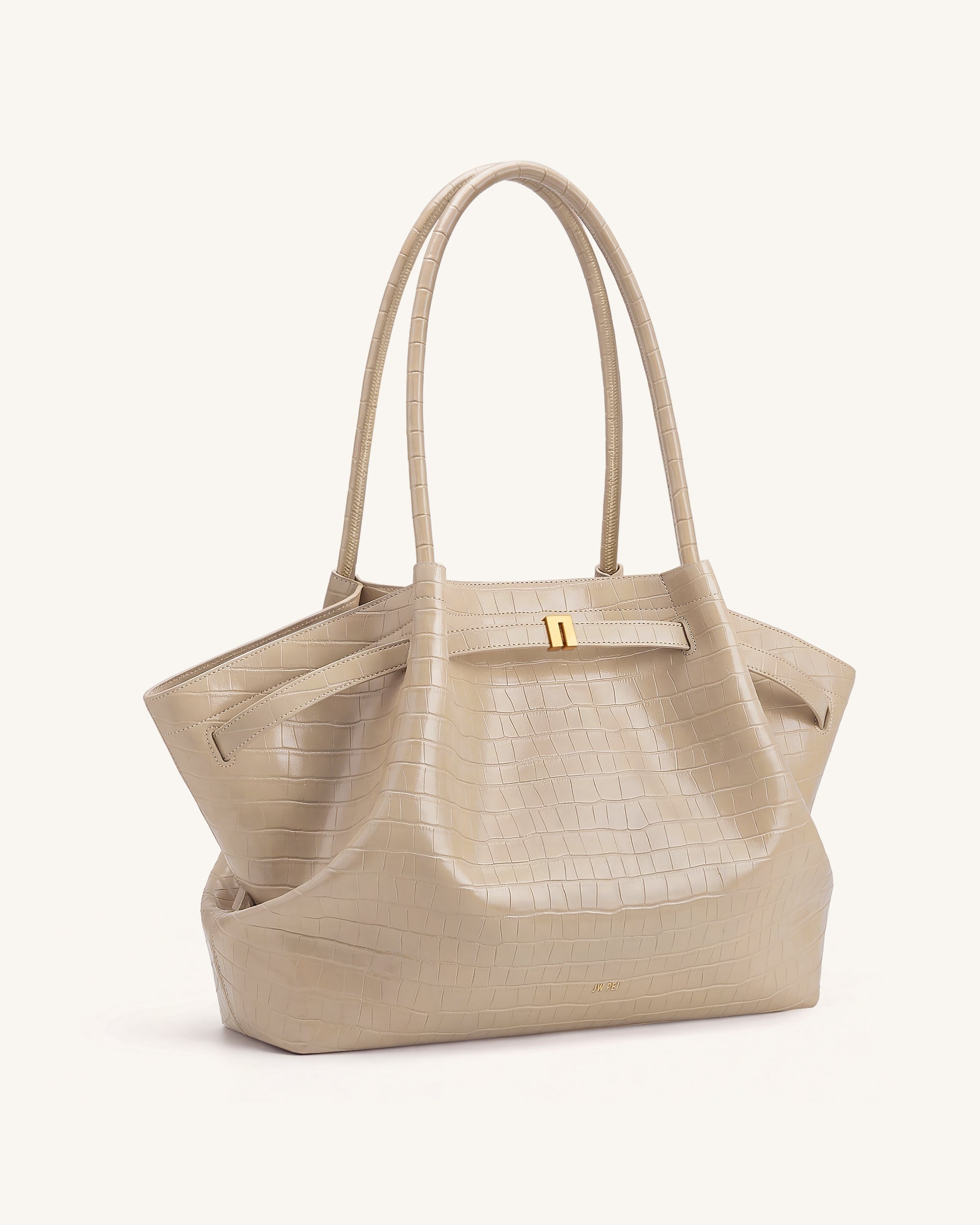 Hana Large Tote Bag - Elephant Grey Croc