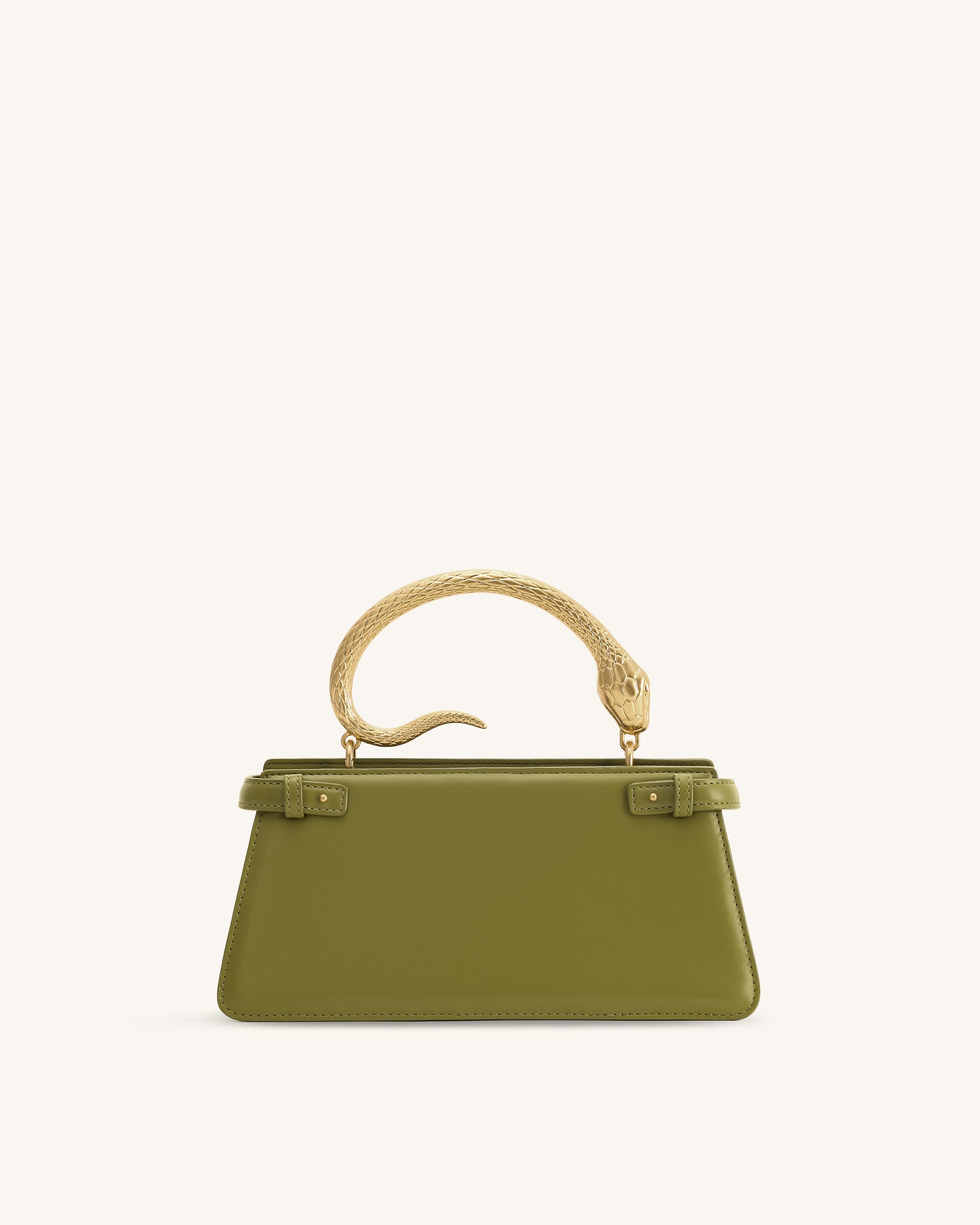 Elena Snake Handle Top Handle Bag - Matcha Green