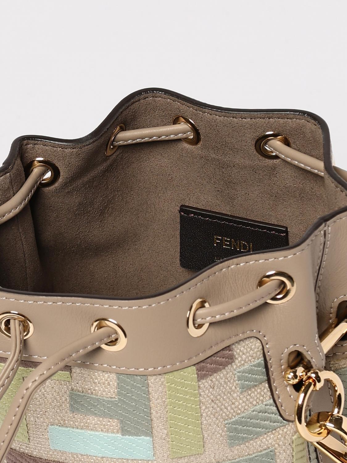 Borsa Mon Tresor Fendi in canvas e pelle con monogram FF jacquard