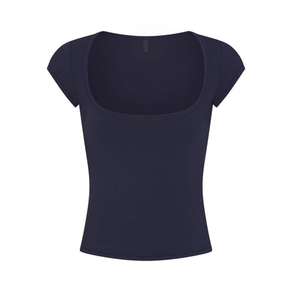 Cotton Jersey Scoop Neck T-shirt