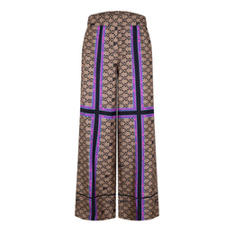 Monogram Silk Wide Leg Pyjama Trousers
