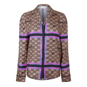 Women's  Mono Pyjama Shirt, Monogram Silk Pyjama Shirt