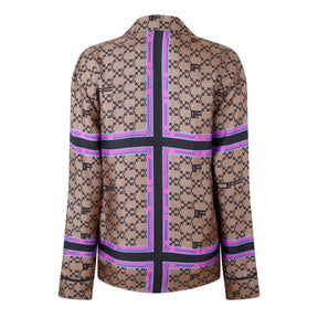 Women's  Mono Pyjama Shirt, Monogram Silk Pyjama Shirt