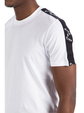 Givenchy Slim Fit Refracted Sleeve Logo T-Shirt in White