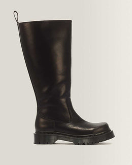 Rejena Hi Old Harness Leather Boots — Black
