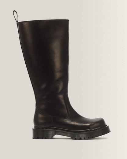 Rejena Hi Old Harness Leather Boots — Black