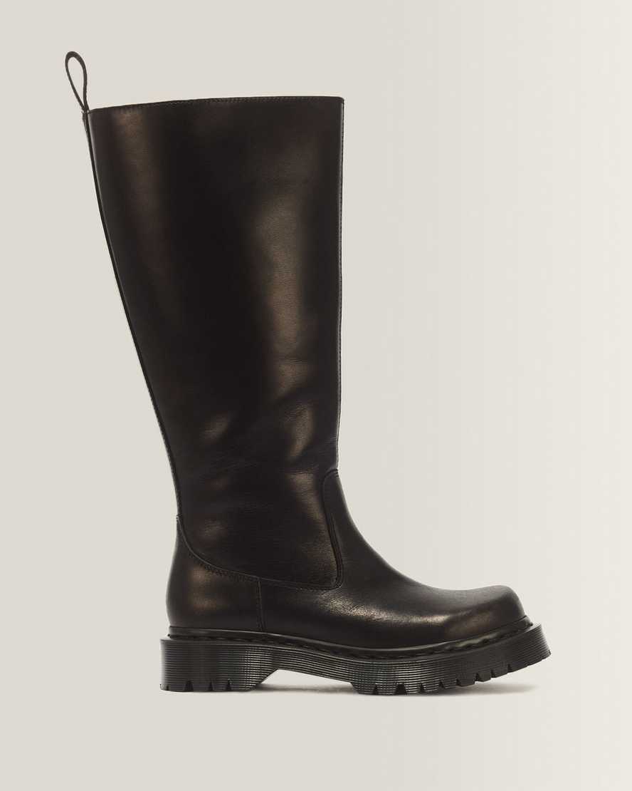 Rejena Hi Old Harness Leather Boots — Black